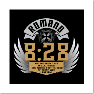 Romans 8:28 Biker Style Winged Posters and Art